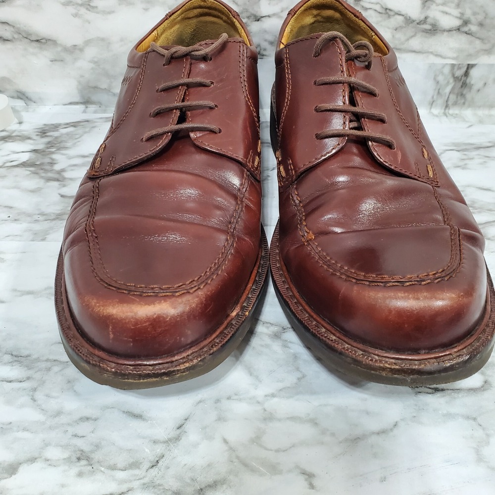 ECCO‎ Shoes Mens US 9 Brown Leather Derby Lace Up Work Casual Vegtable Tanned